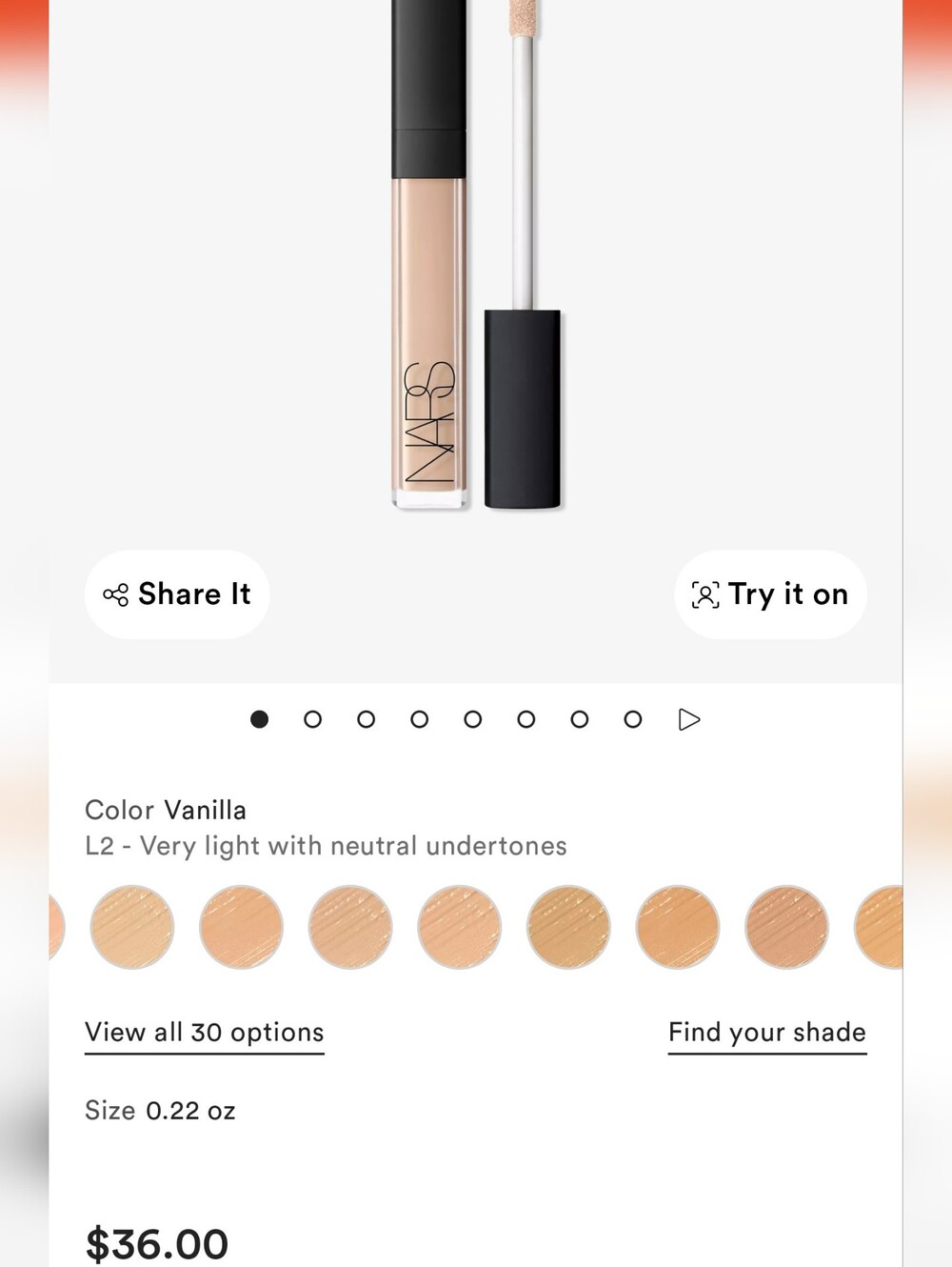 NARS Radiant Creamy Concealer - Vanilla (Light Neutral)